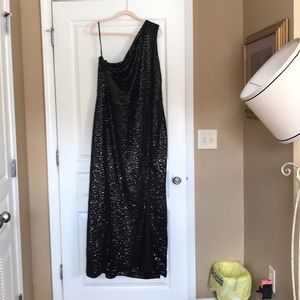 Plus size black sequin formal gown